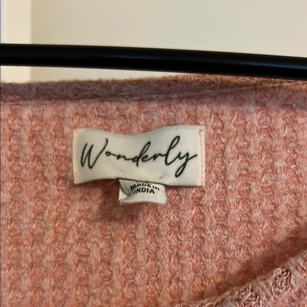 Pink Ribbed Knit Sweater - Picture 2 of 6